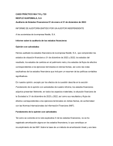 Informe de Auditoría Nestlé Guatemala 2023: Opinión con Salvedades