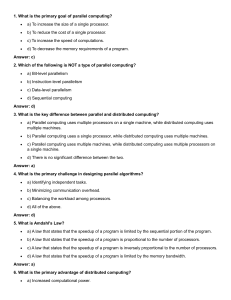 Parallel Computing Exam Questions and Answers
