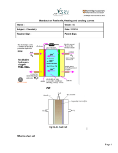Fuel Cells, Heating & Cooling Curves - Chemistry Handout