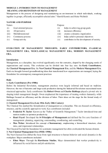 Introduction to Management: Principles & Evolution