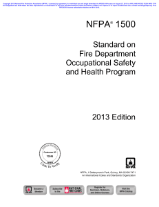 NFPA 1500: Fire Department Occupational Safety & Health Standard