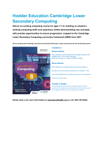 Cambridge Lower Secondary Computing Coursebook