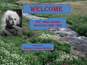 JH1 Homeroom Presentation: 2020-2021