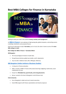 Best MBA Finance Colleges in Karnataka | Top B-Schools
