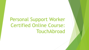 PSW Online Course: Certified Personal Support Worker Training
