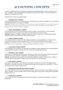Accounting Concepts: Business Entity, Cost, Revenue Recognition