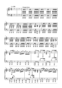 Piano Sheet Music - Tempo 120 - Grand Staff Notation