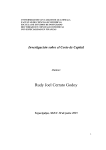 Investigaci&oacute;n sobre el Costo de Capital