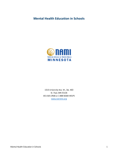 Mental Health Education Curriculum Guide for Schools