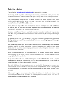 God's Story: Josiah - Faith, Obedience, Repentance
