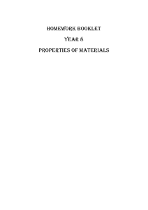 Year 8: Properties of Materials Homework