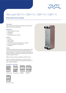 Alfa Laval CB110 Brazed Plate Heat Exchanger Datasheet