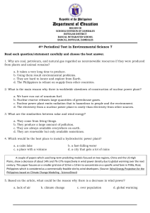 Environmental Science 7 Periodical Test - Bancal Integrated School