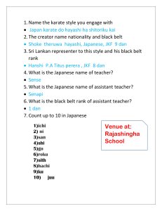 Karate Style Information: Hayashi-Ha Shitoryu-Kai