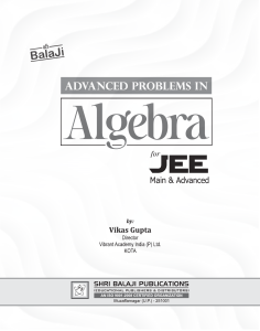 Advanced Problems in Algebra