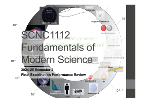 SCNC1112 Modern Science Exam Review 2024-25