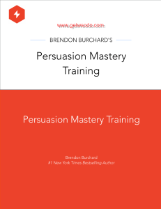 Persuasion Mastery Training Guide Summary