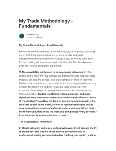 Trading Methodology Fundamentals: Risk & Trade Management