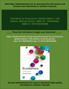 Banque de tests d'économie, édition mondiale, 13e éd. par Parkin