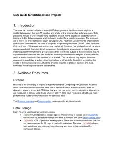 SDS Capstone Project User Guide: Rivanna & Data Storage