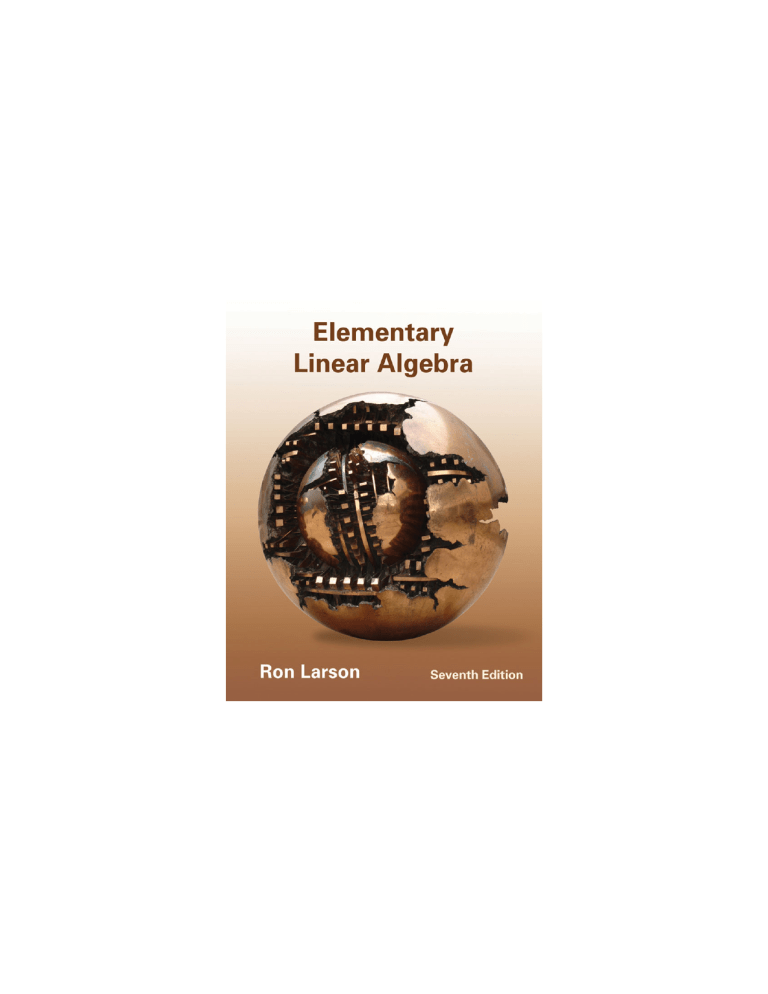 Elementary Linear Algebra Textbook, 7th Edition