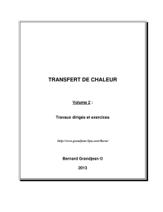 Exercices de transfert de chaleur: Conduction dans les solides