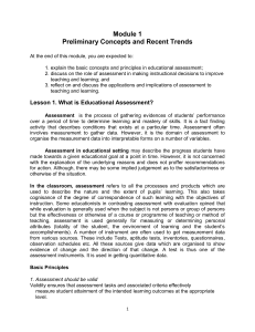 Educational Assessment: Concepts, Principles, and Trends