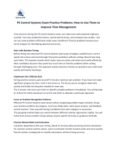 PE Control Systems Exam: Time Management Practice Problems