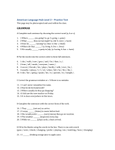 American Language Hub Level 2 Practice Test