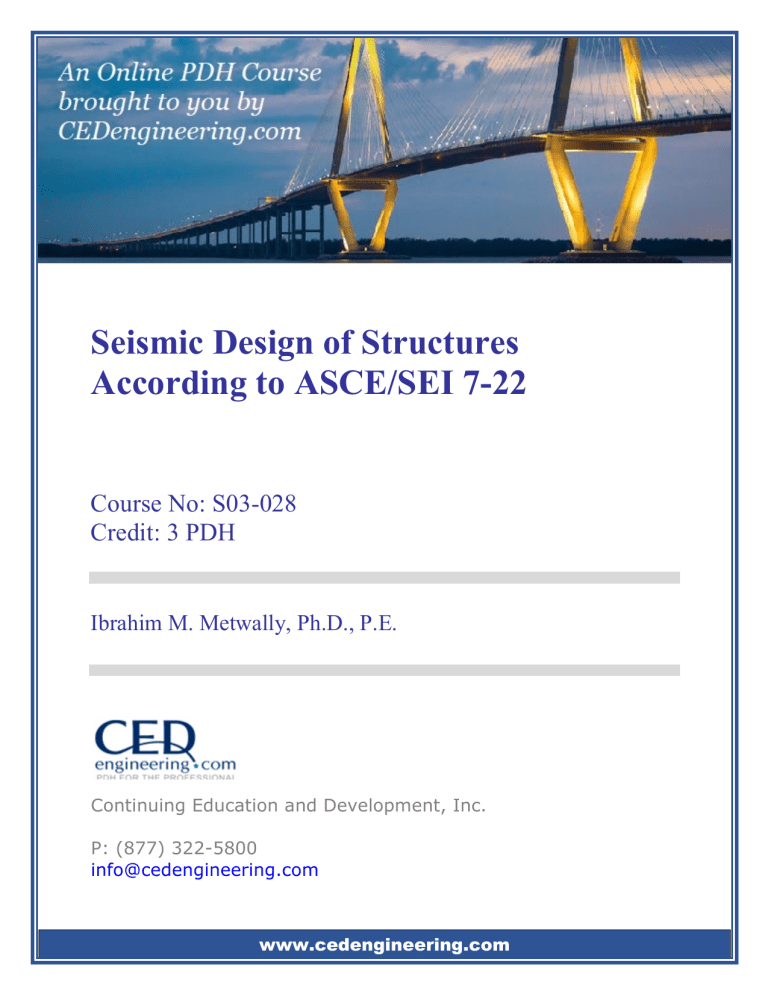 Seismic Design of Structures ASCE/SEI 7-22 Course