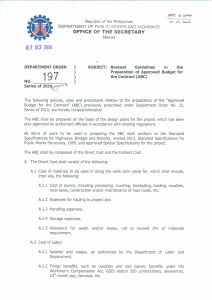 DPWH Guidelines: Approved Budget for Contract (ABC)