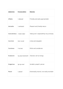 Adjectives: Vocabulary List with Pronunciation & Meaning