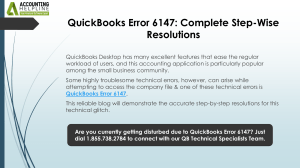 QuickBooks Error 6147: Step-by-Step Resolutions