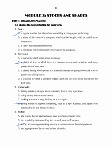 Stocks & Shares Vocabulary Practice: Key Terms Defined