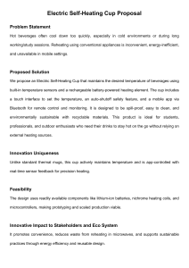 Electric Self-Heating Cup Proposal: Innovative Design