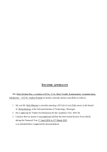 Income Affidavit for Tuition Fee Remission