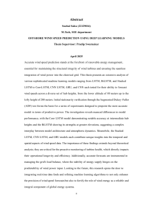 Offshore Wind Speed Prediction: Deep Learning Thesis Abstract