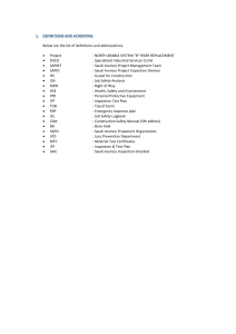 Project Definitions and Acronyms List
