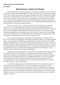 Mobile Phones: A High-Tech Dilutant - Impact on Society