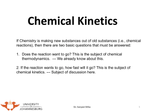 Chemical Kinetics: Reaction Rates and Mechanisms