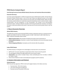FMCG Sector Analysis: Indian Market & ITC Investment