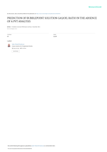 Bubblepoint Solution Gas/Oil Ratio Prediction Without PVT Analysis