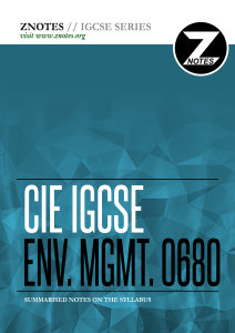 IGCSE Environmental Management Notes: CIE 0680 Summary