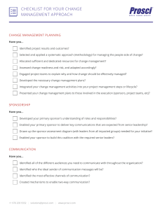 Change Management Checklist | Prosci Approach