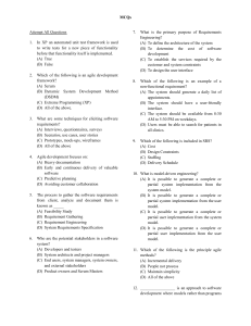 Software Engineering MCQs: Agile & Requirements