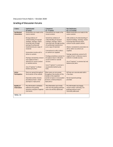 Discussion Forum Rubric - Grading Criteria