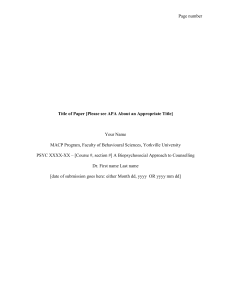 Biopsychosocial Counseling Assignment Instructions