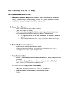 Year 7 Chemistry: Sustainable Materials Assignment