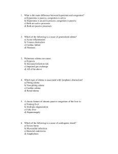 Pathology Exam Questions: Hyperemia, Edema, Shock