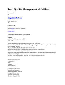 Total Quality Management of Jollibee Transcript